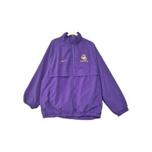 Y2K Nike LSU Tigers Football Mens Windbreaker Storm Fit Full Zip Jacket XL